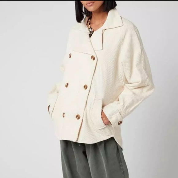 Free People Remi Brown Corduroy Oversized Shirt Jacket - Picture 6 of 17